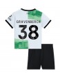 Liverpool Ryan Gravenberch #38 Vieraspaita Lasten 2023-24 Lyhythihainen (+ shortsit)